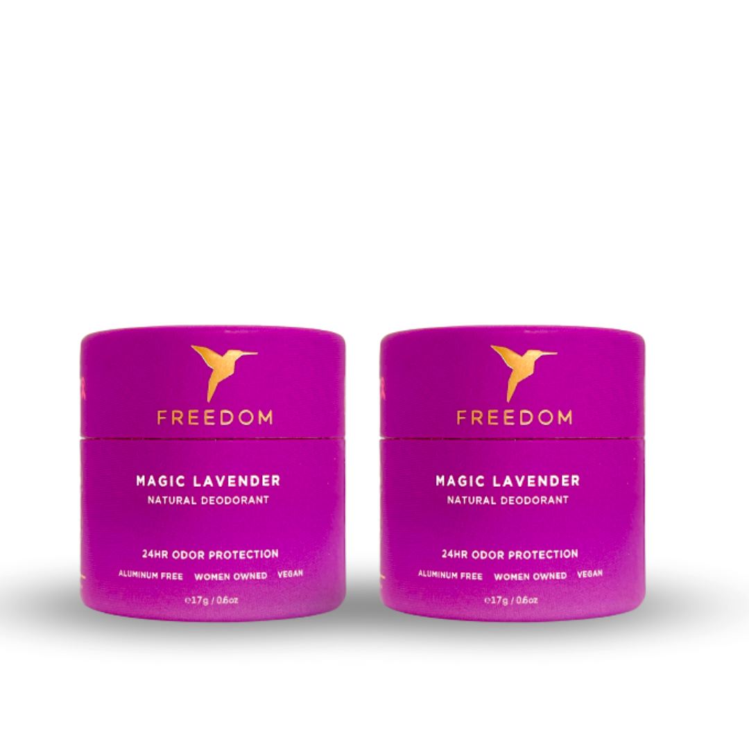 All Natural Deodorant - Eco Friendly! - Travel Mini’s Deodorant Freedom Magic Lavender (Eco-Friendly Paper) Travel Mini 2-Pack