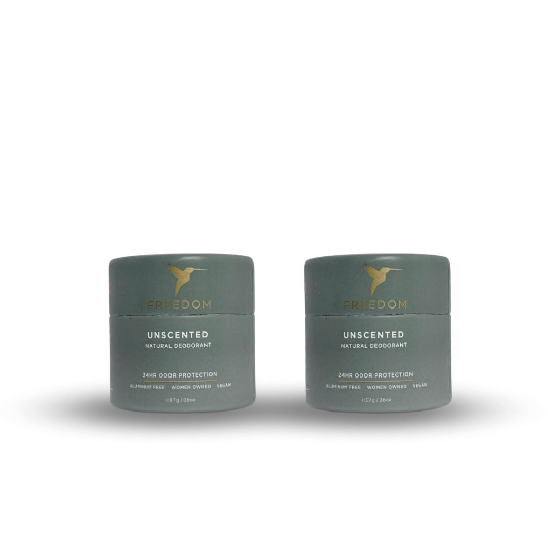 All Natural Deodorant - Eco Friendly! - Travel Mini’s Deodorant Freedom Unscented (Eco-Friendly Paper) Travel Mini 2-Pack