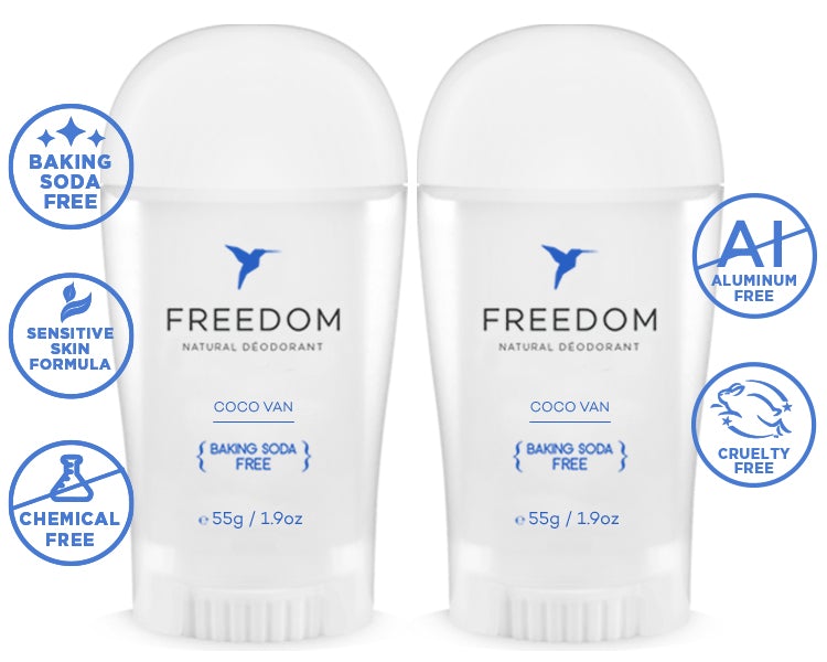 All Natural Deodorant - Sticks Deodorant Freedom Sensitive Coco Van (Plastic Applicator) 2-Pack