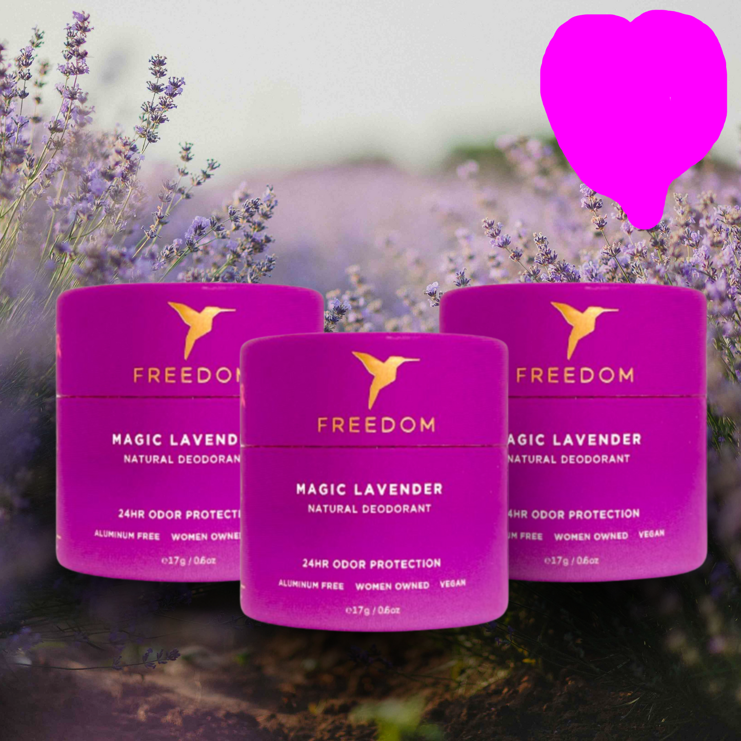 3 Mini Travel Mini Lavender Deodorant 0.6oz