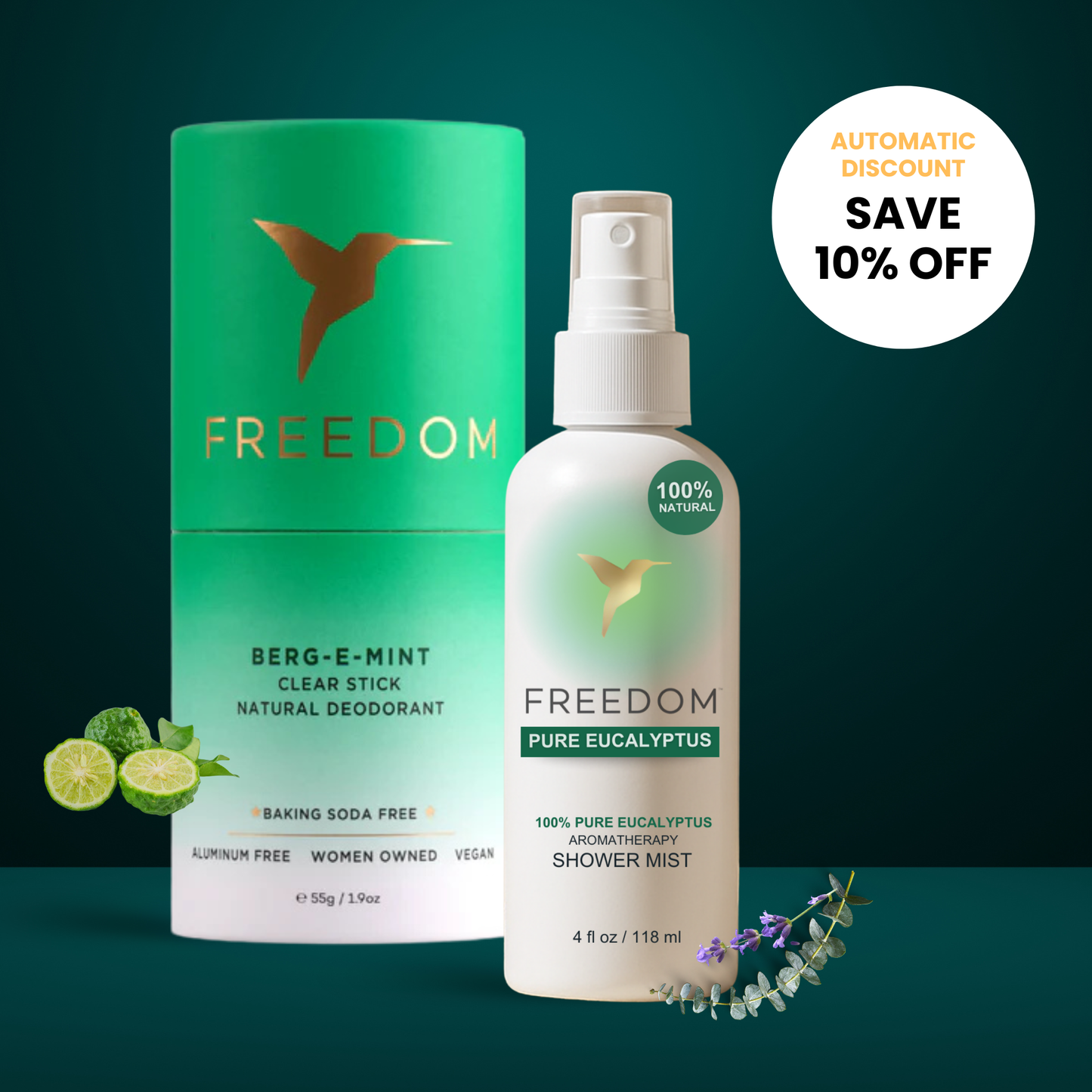 Bergamot Deodorant & Shower Mist Spray Bundle
