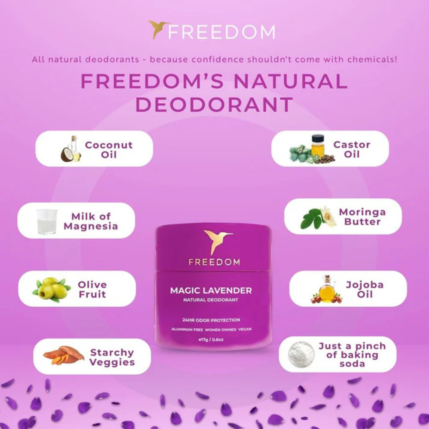 3 Mini Travel Mini Lavender Deodorant 0.6oz