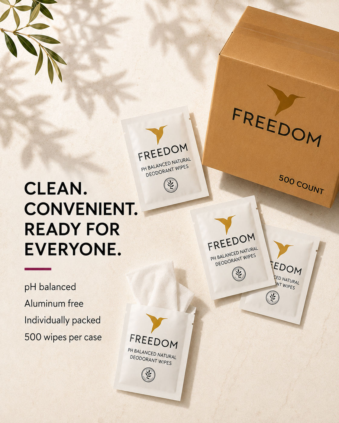 500 Count Whole Body Deodorant Wipes