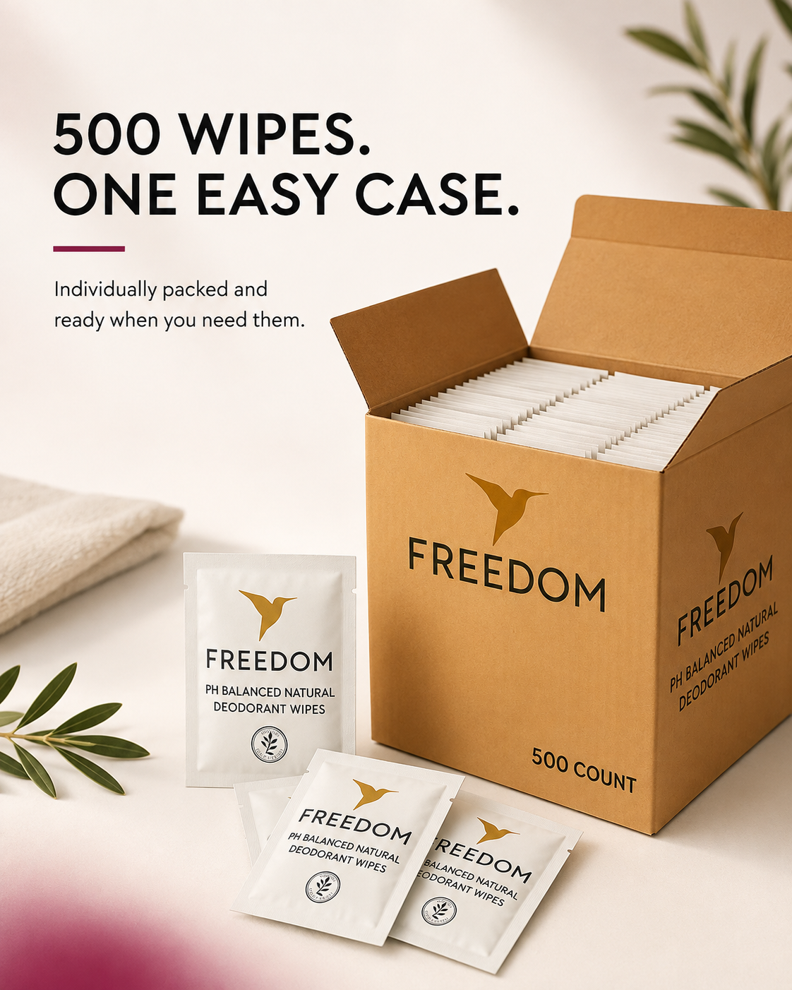 500 Count Whole Body Deodorant Wipes