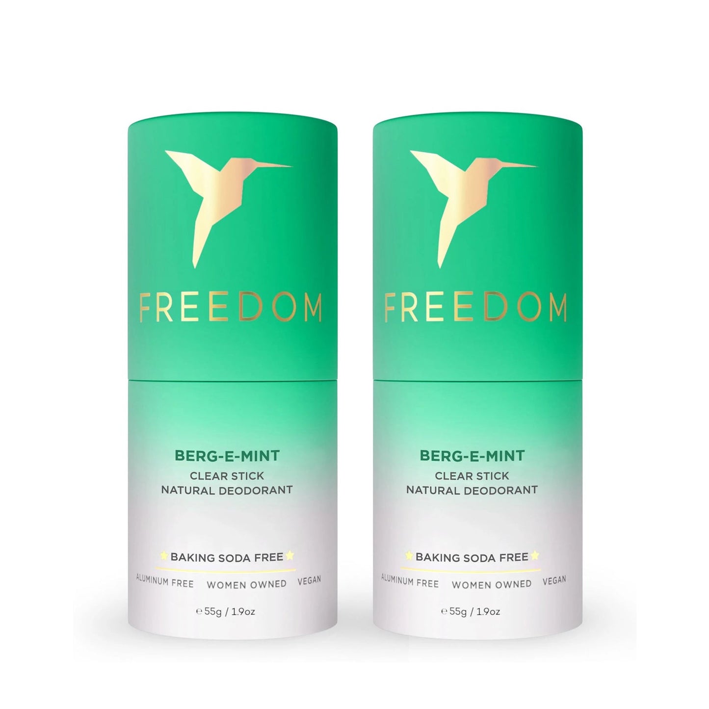 All Natural Deodorant - Eco Friendly! Deodorant Freedom Berg-E-Mint (Eco-Friendly Paper) 2-Pack 