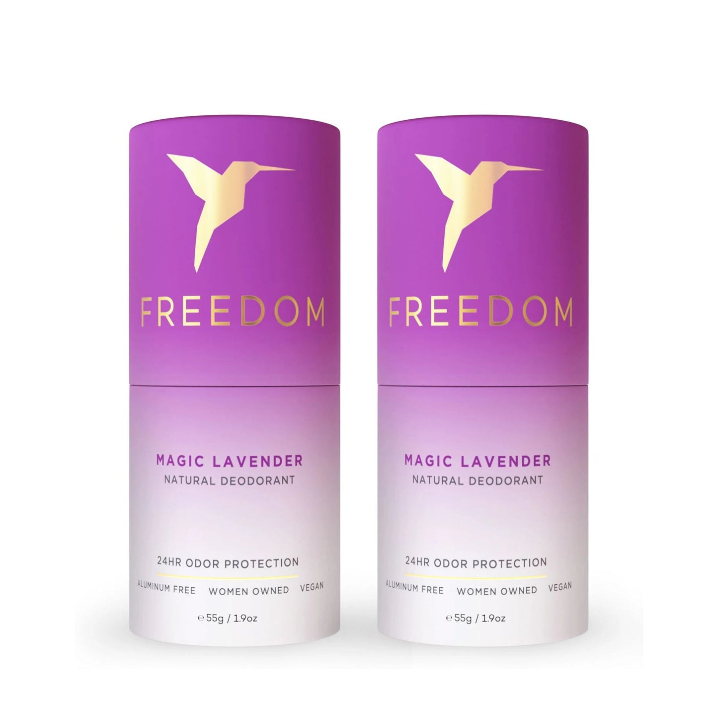 All Natural Deodorant - Eco Friendly! Deodorant Freedom Magic Lavender (Eco-Friendly Paper) 2-Pack 