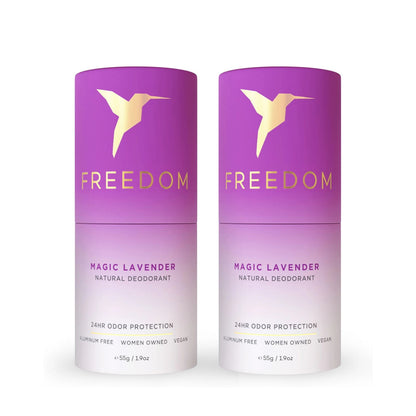 All Natural Deodorant - Eco Friendly! Deodorant Freedom Magic Lavender (Eco-Friendly Paper) 2-Pack 