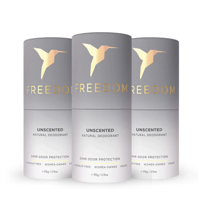 All Natural Deodorant - Eco Friendly! Deodorant Freedom Unscented (Eco-Friendly Paper) 3-Pack 