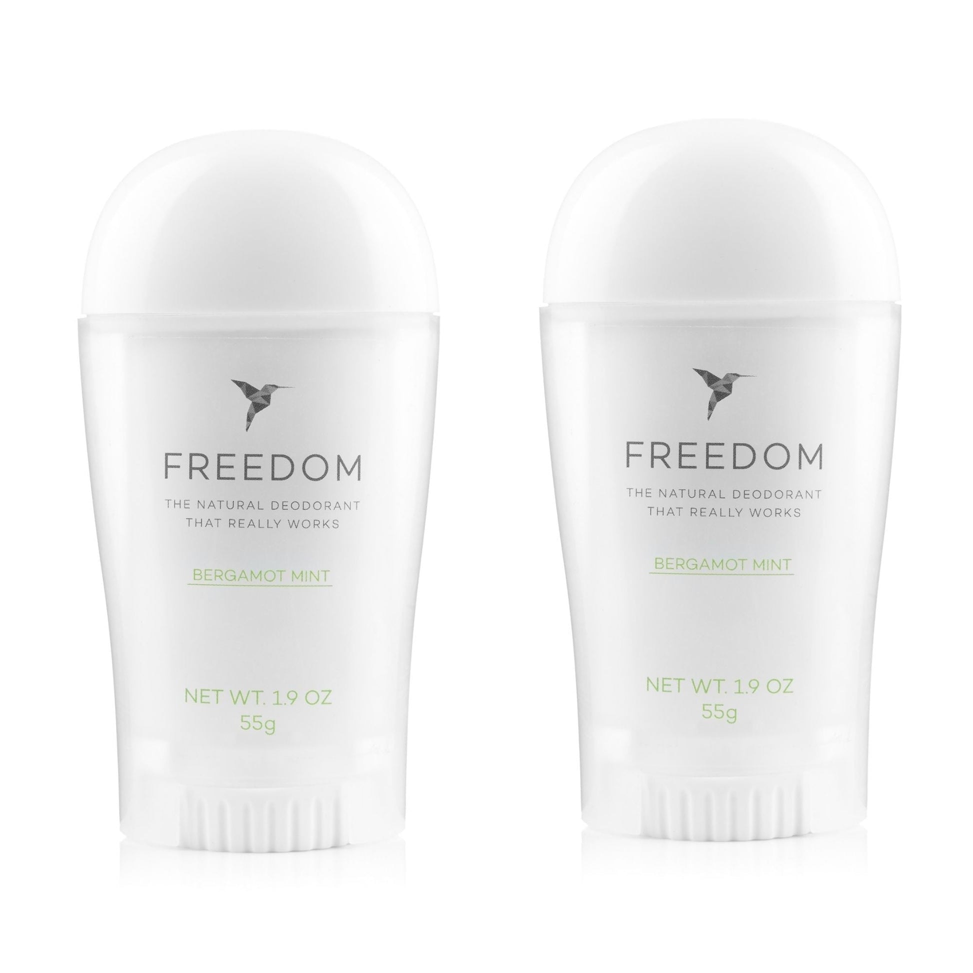 All Natural Deodorant - Sticks Deodorant Freedom Bergamot Mint (Plastic Applicator) 2-Pack 