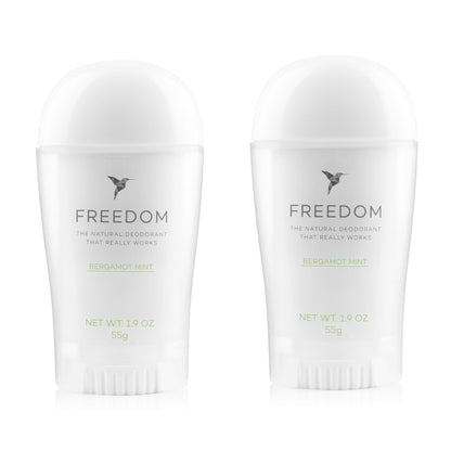 All Natural Deodorant - Sticks Deodorant Freedom Bergamot Mint (Plastic Applicator) 2-Pack 