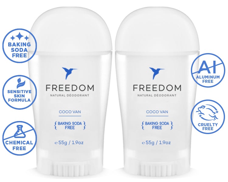 All Natural Deodorant - Sticks Deodorant Freedom Sensitive Coco Van (Plastic Applicator) 2-Pack 