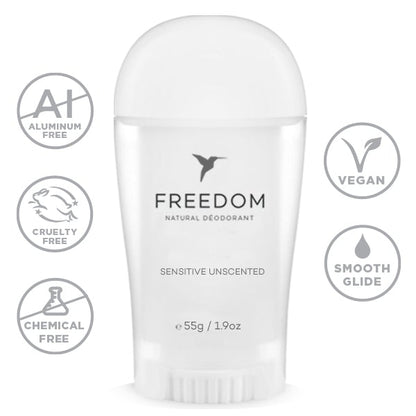 All Natural Deodorant - Sticks Deodorant Freedom Sensitive Unscented (Plastic Applicator) Single 