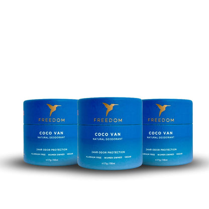 Coco-Van (Eco-Friendly Paper) Travel Mini / 3-Pack Freedom Natural Deodorant 