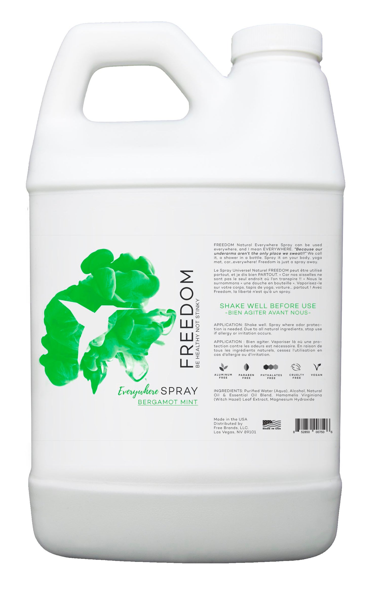 Everywhere Deodorant Spray Deodorant Spray Freedom Bergamot Mint 1/2gal Single