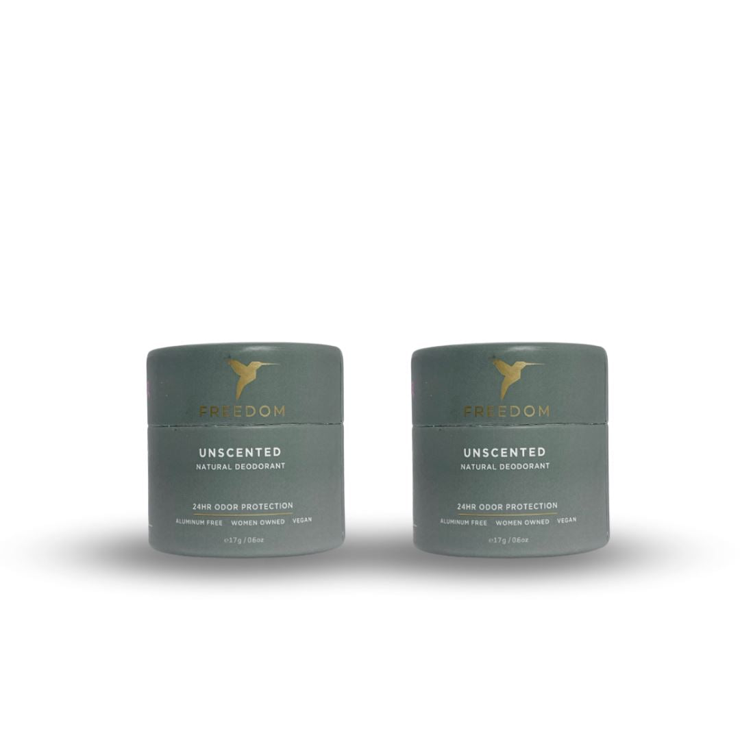 Unscented (Eco-Friendly Paper) Travel Mini / 2-Pack Freedom Natural Deodorant 